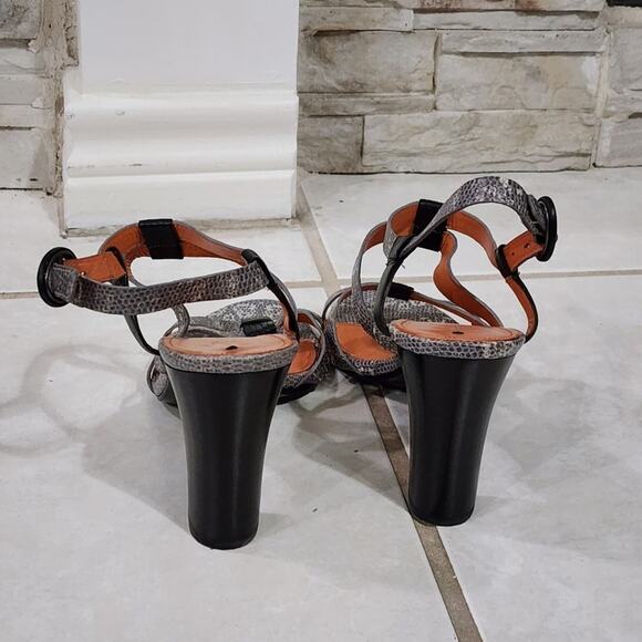 Via Spiga snakeskin python chunky block heels sandals size 9 - Picture 4 of 8